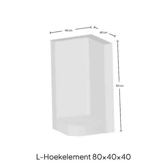 Hoek L-element 80x40x40 Antraciet maatvoering