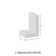 L-element 60x40x40 Grijs maatvoering