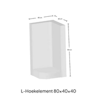 Hoek L-element 80x40x40 Antraciet maatvoering