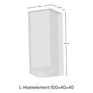 Hoek L-element 100x40x40 Grijs maatvoering